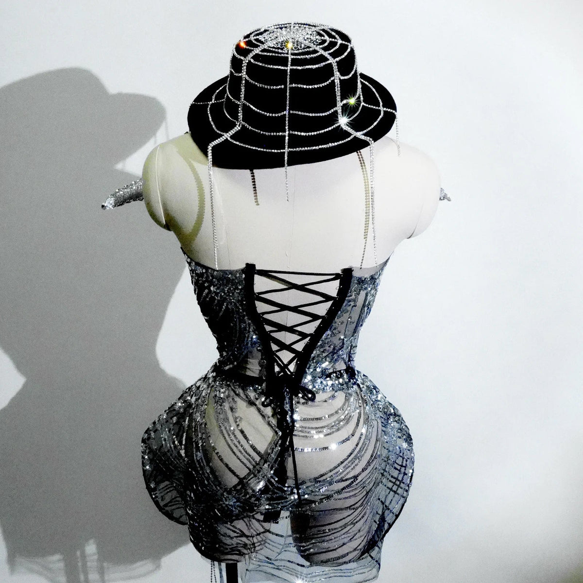 The Stardust Midnight Cabaret Cage Set – Luxury Rhinestone Showgirl Costume