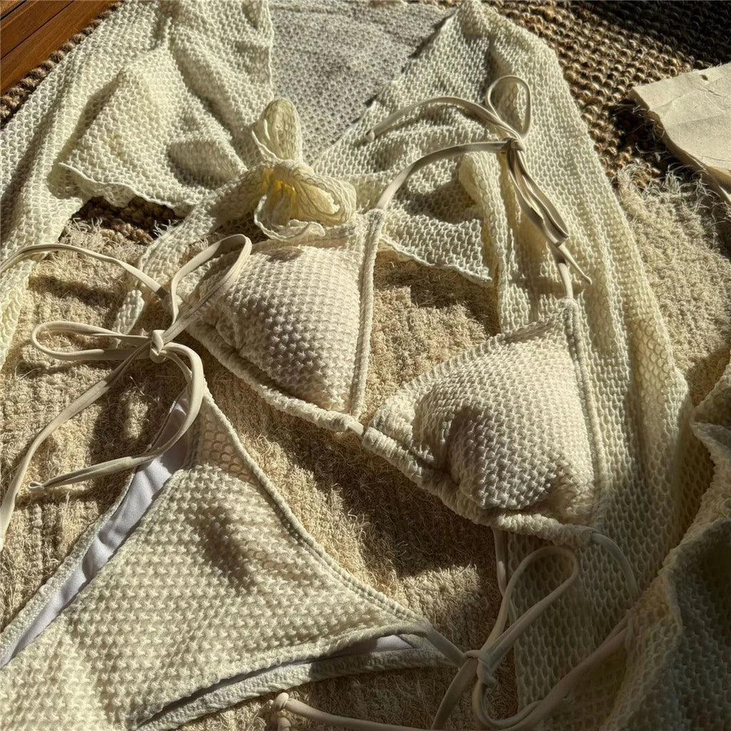 2025 Long Sleeve With Skirt Halter Bikini Women Swimwear Female Swimsuit Four-pieces Bikini set Bather Bathing Suit Swim V6358