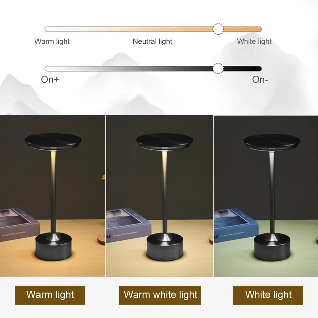Wireless Table Lamp Touch Sensor Rechargeable Desktop Night Light LED Reading Lamp for Restaurant Hotel Bar Bedroom Decor Light LUXLIFE BRANDS