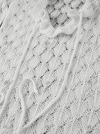 Sexy Frill Big V Neck Hollow Out Long Sleeve Maxi Dress Summer 2025 Feminine Swimwear Bikini Cover Up Women Holiday Outfits K221 Luxlife Brands