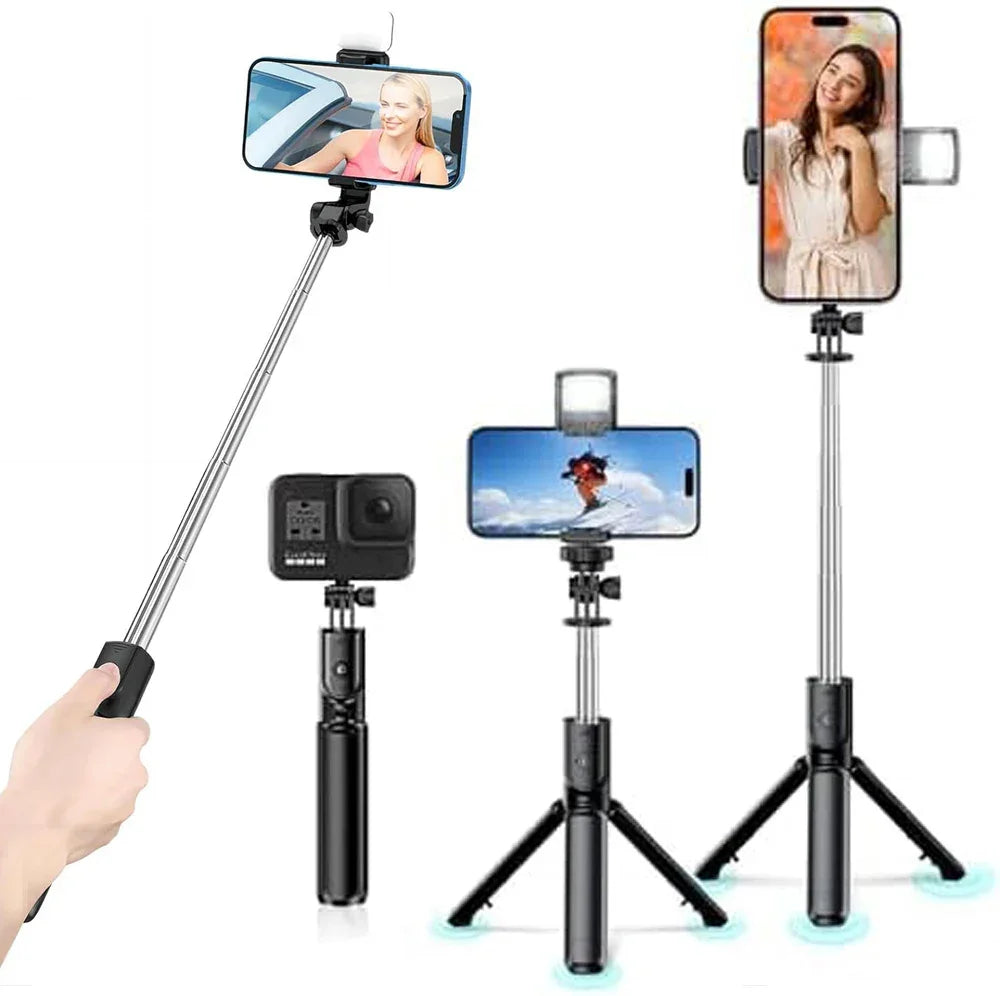 Bluetooth Wireless Selfie Tripod With Fill Light, Shutter & Remote Control