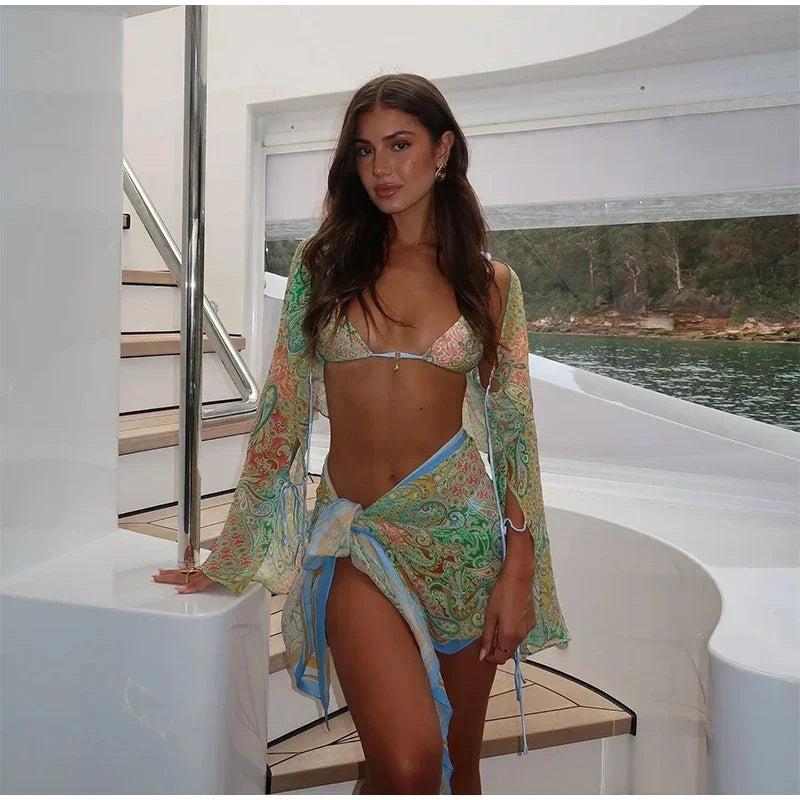 Mykonos Bikini & Skirt Set