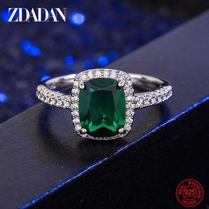 Victoria 925 Sterling Silver Emerald Cut Rings LUXLIFE BRANDS