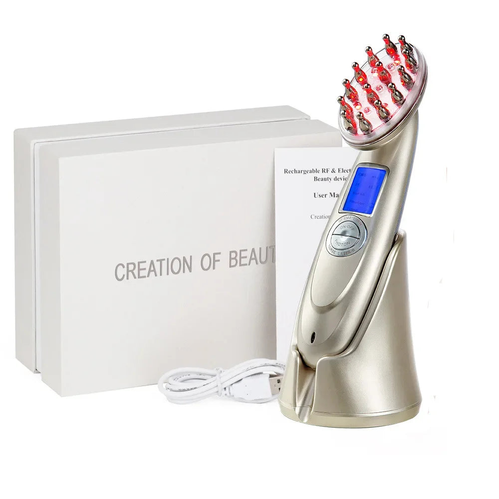 RF Laser Hair Growth Comb Massage Nano Anti Hair Loss Treatment Infrared Red Light EMS Vibration Massager Hair Care Hair Brush LUXLIFE BRANDS