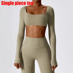 Yoga Shirts Fitness Long Sleeve Women Sport Crop Top Women Square Neck Gym Top Yoga T-Shirt Clothing Casual Quick Dry Sportswear Luxlife Brands
