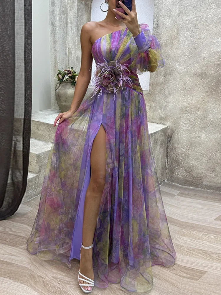 Artful Off The Shoulder Maxi Dress