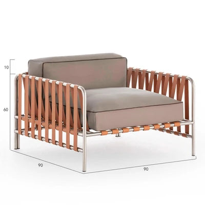 Outdoor stainless steel sofa rattan courtyard villa rain and sun coffee table combination