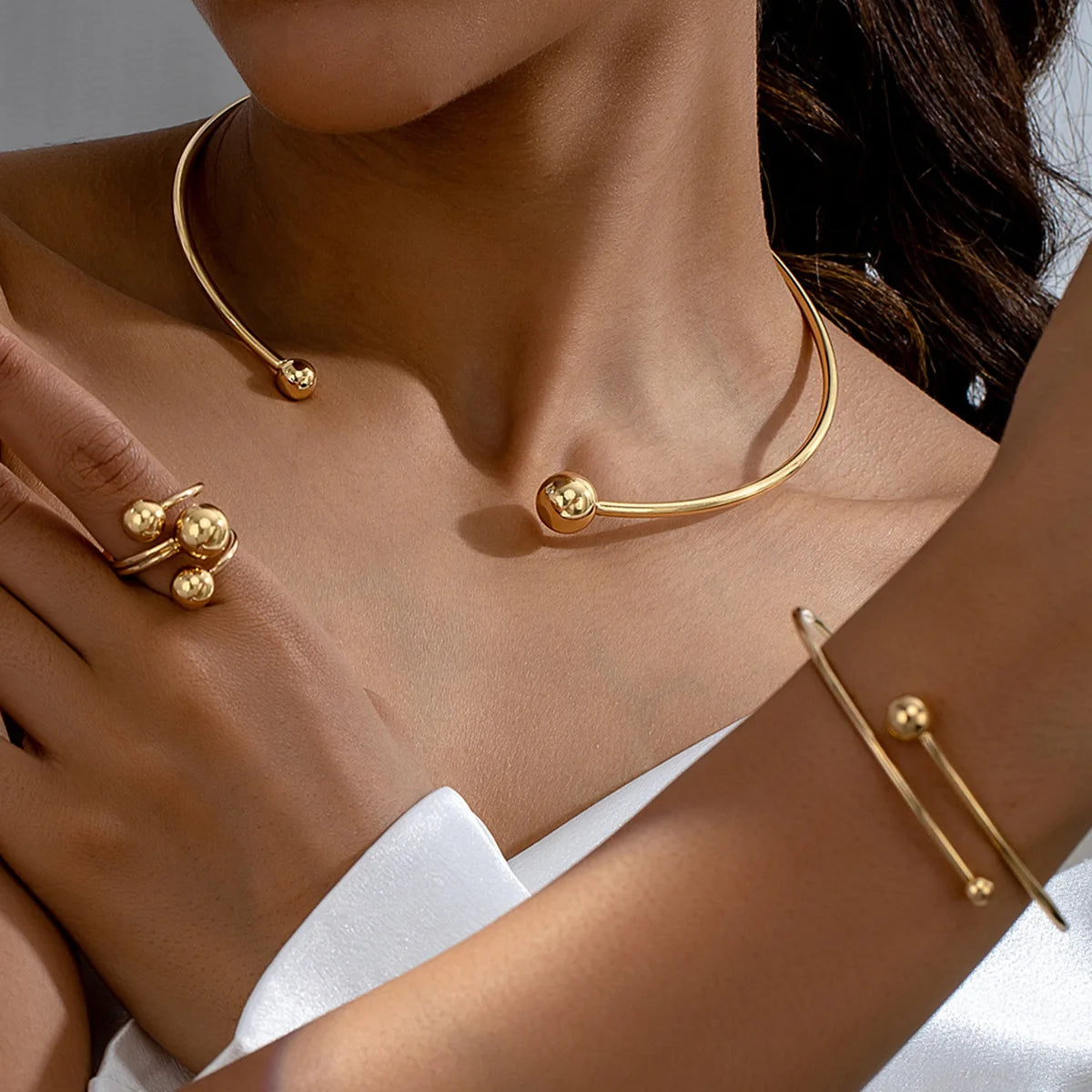 LUX Gold-plated Ring Bracelet Necklace