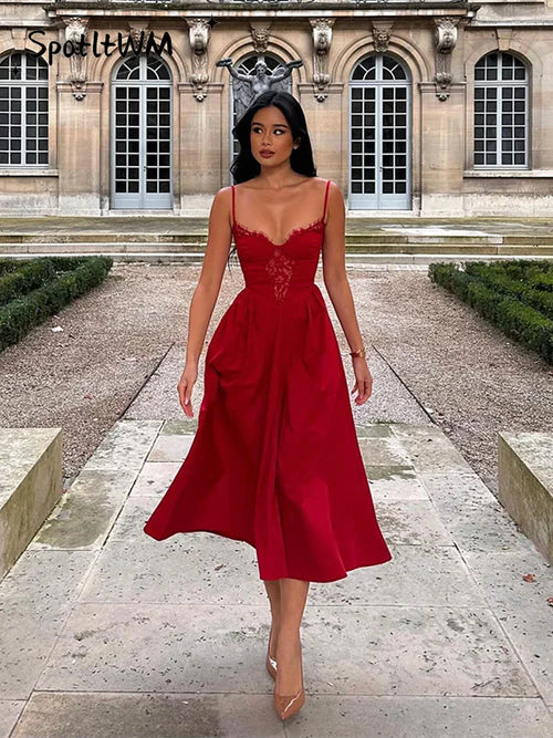Bella Red Evening Dress LUXLIFE BRANDS