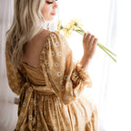 Daisy Printed Cotton Maternity Photo Shoot Gown Luxlife Brands