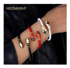 Double Snake Head Cuff Bangles Braided Leather Luxlife Brands