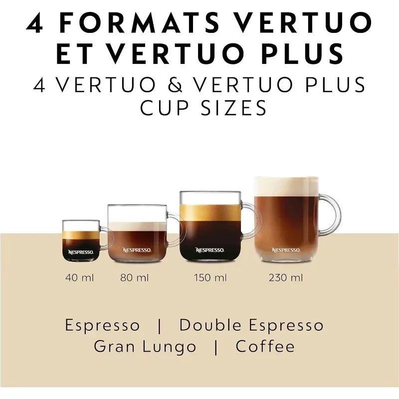 Nespresso Vertuo Coffee and Espresso Machine by Breville, 5 Cups, Chrome LUXLIFE BRANDS