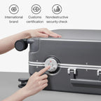 Carry On Luggage 20'' Rolling Luggage Aluminum Frame PC Hardside with Spinner Wheels TSA Lock 24'' Luxlife Brands