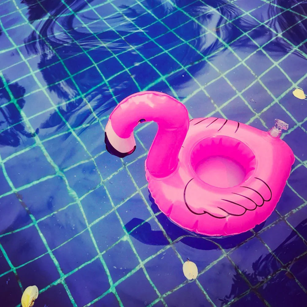 Pool Floating Cup Holder Inflatable Flamingo Drink Holders Mini Bar Coasters Swimming Pool Float Kids Toys Pool Party Decoration