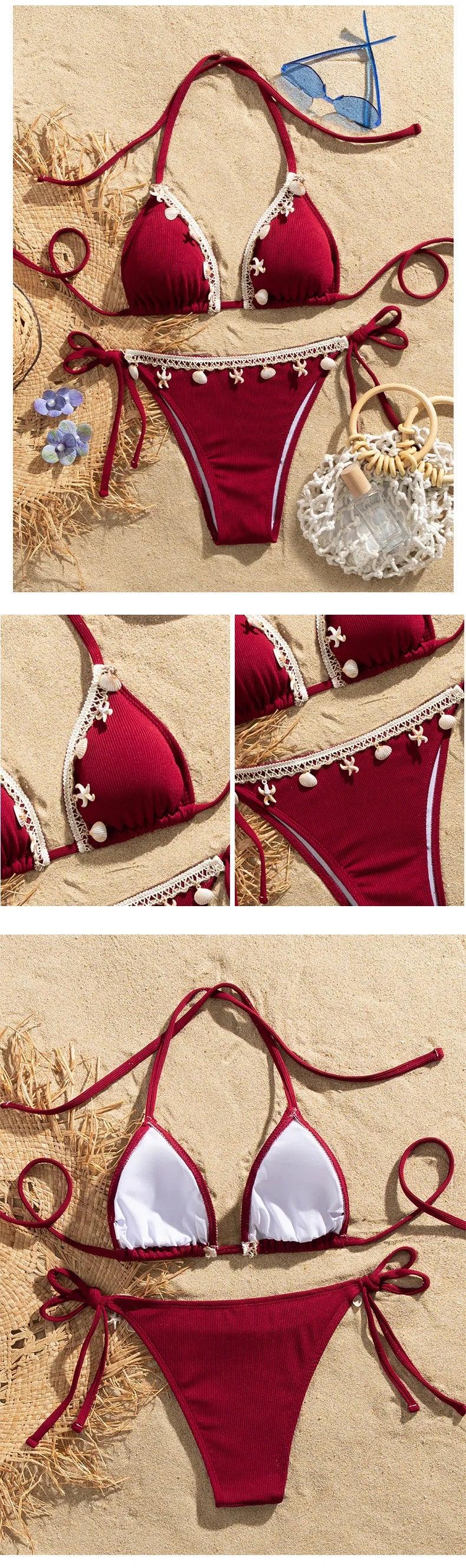Sexy White Bikinis Women's Swimwear Female Swimsuit For Swimming Wear Bathing Suits Brazilian Bikini Set Beachwear Pool Bather