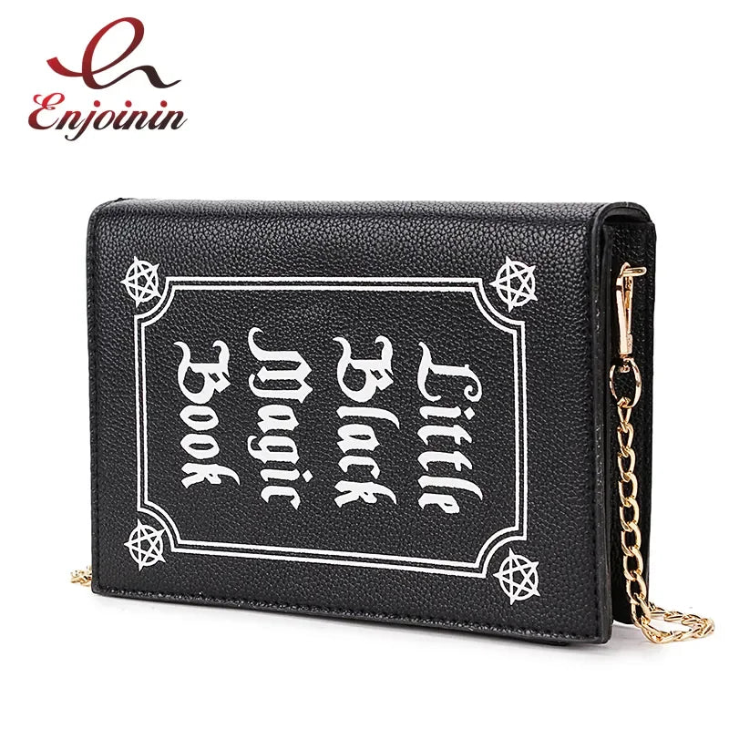 Fashion Magic Book Clutch Bag for Women Black Pu Leahter Shoulder Chain Bag Small Purses and Handbags Crossbody Bag Female Pouch LUXLIFE BRANDS