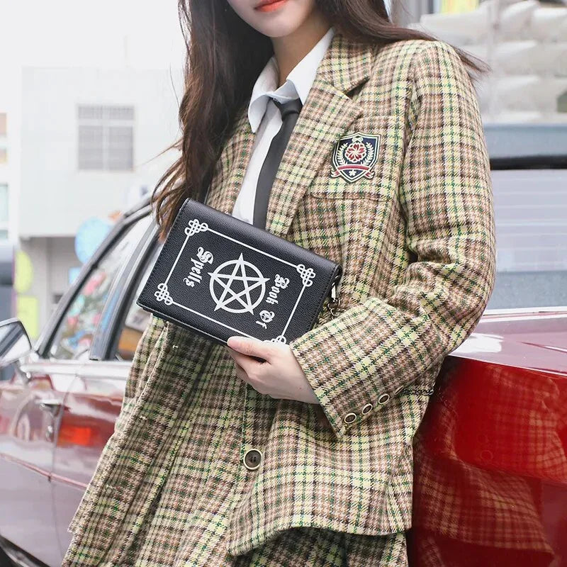 Fashion Magic Book Clutch Bag for Women Black Pu Leahter Shoulder Chain Bag Small Purses and Handbags Crossbody Bag Female Pouch LUXLIFE BRANDS