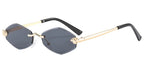 Luxury Polygon Sunglasses for Women Hipster Irregular Rimless Sunglasses Ladies Small Metal Frame Vintage Rhombus Eyewear Brown Luxlife Brands