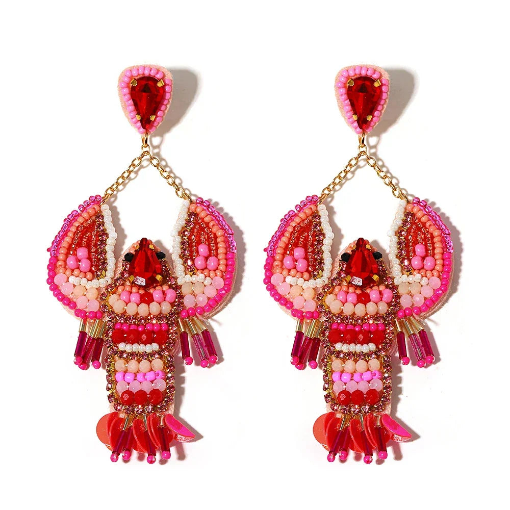 Handmade Beaded Drop Earrings
