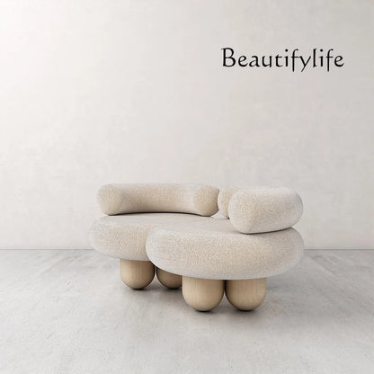 Lambswool One-Piece Fabric Sofa Creative Strange Shape Designer Living Room Home Nordic Simple Light Luxury