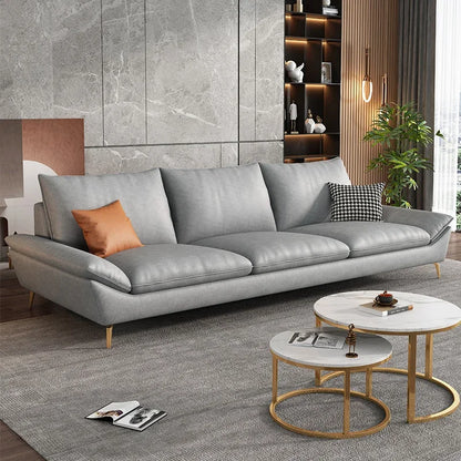 Longue Leather Relax  Living Room Minimalist Luxury Sectional Modern Adults Designer Divani Soggiorno Home Furniture