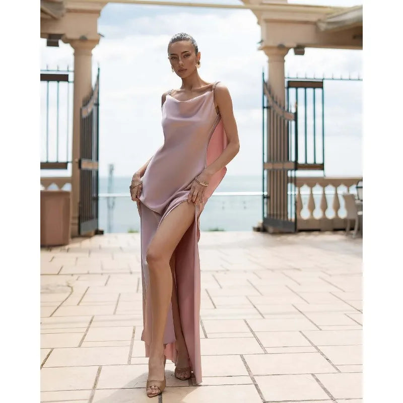Elegant Women Guest Wedding Dress Sexy Strap Halter Backless Slim Cocktial Evening Maxi Dress Luxury Party Celebrity Prom Gown Luxlife Brands