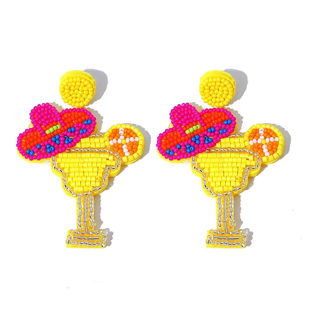 Handmade Beaded Drop Earrings