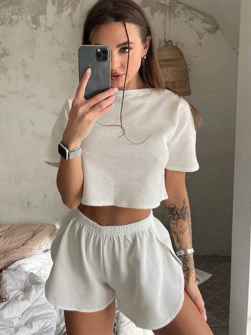 Casual Short Sleeve Top & Shorts Sleepwear LUXLIFE BRANDS