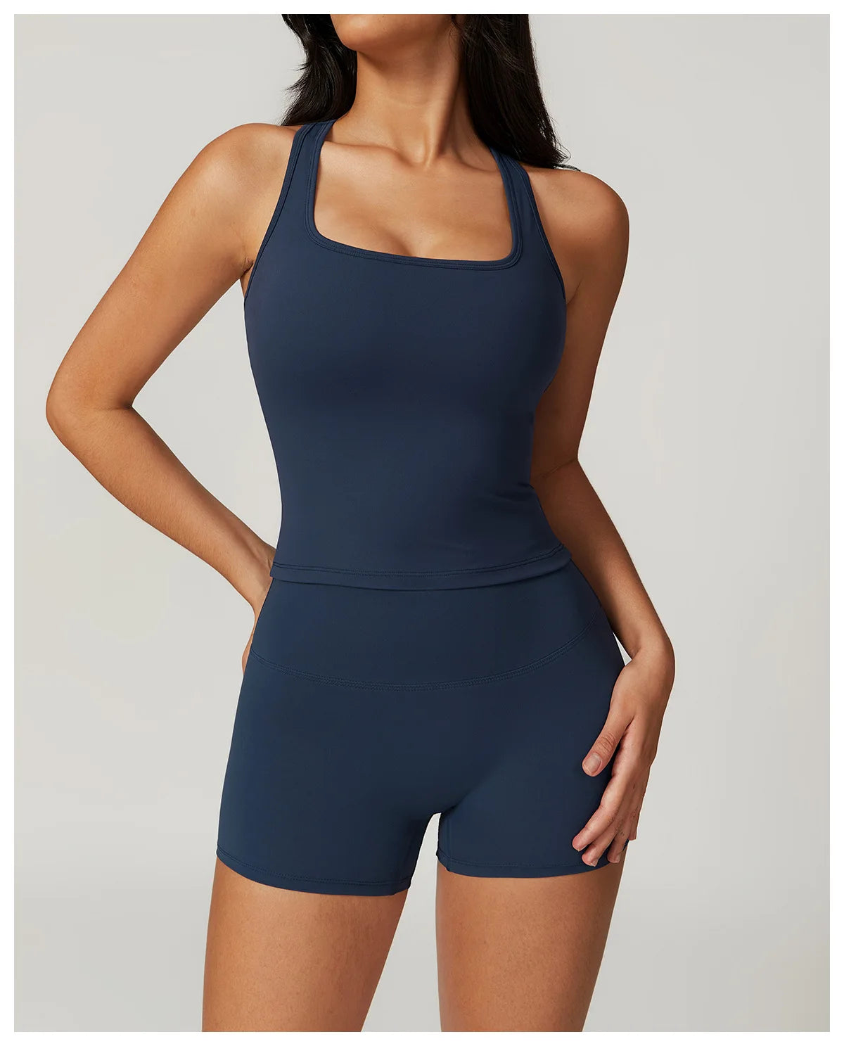 2 Pieces Yoga Suit Naked Feel Gym Set Women Sportswear Workout Clothes High Waist Yoga Short Skirt Fitness Leggings Sports Bra