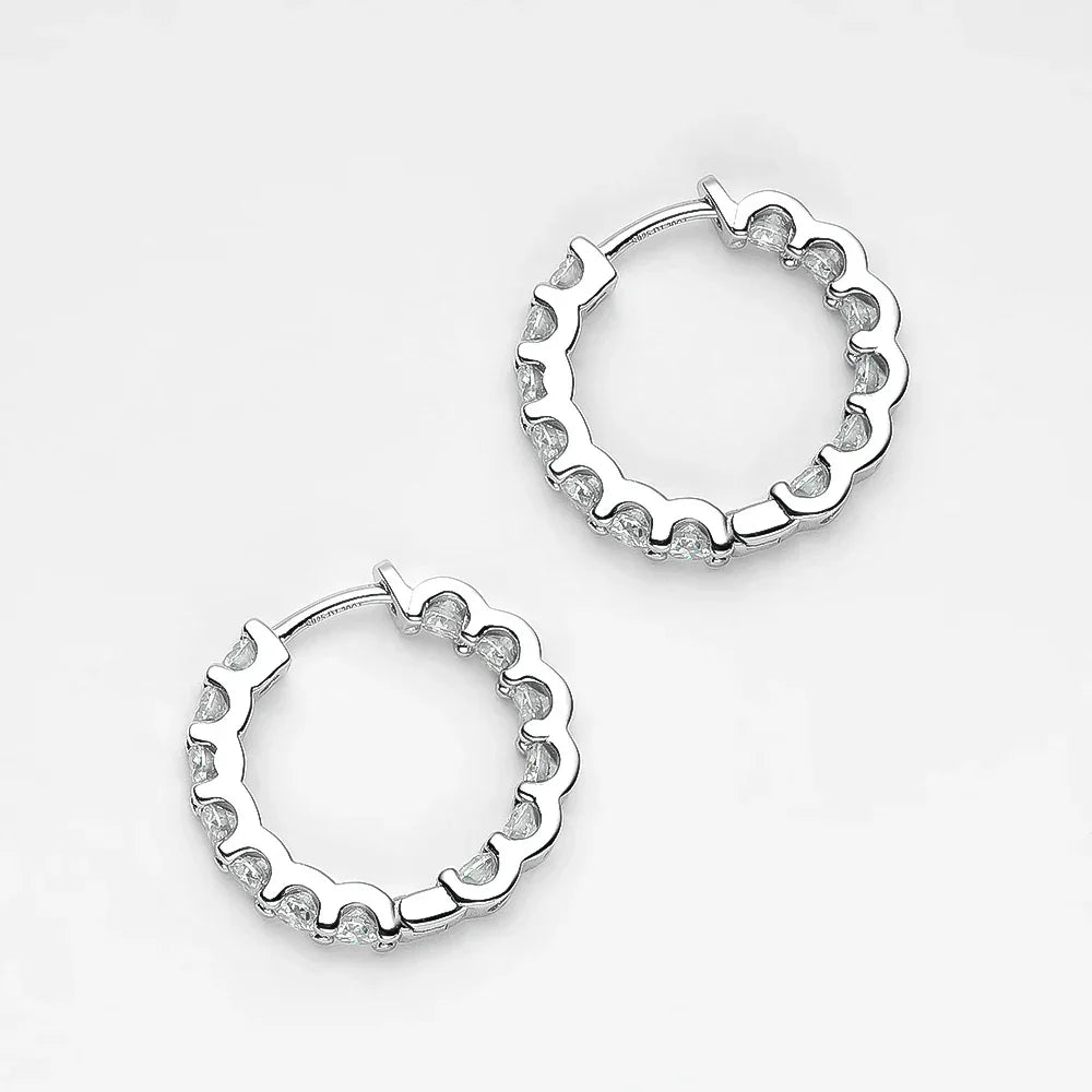 100% 925 Sterling Silver 2.6ct Moissanite Earrings