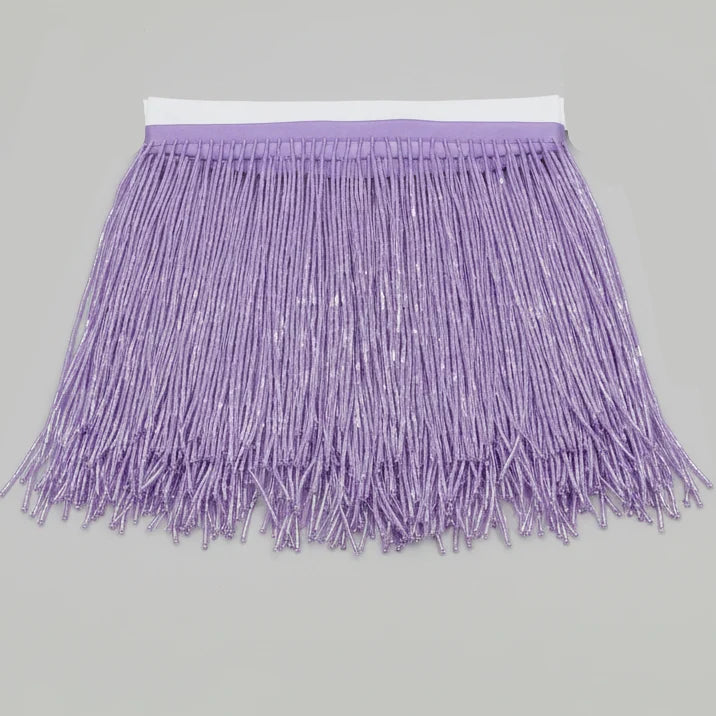 Long Glass Rhinestone Beaded Fringe Trim
