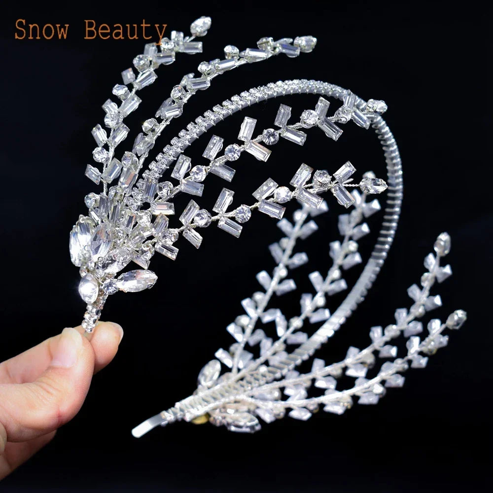 DZ030 Luxury Rhinestone Wedding Headband Bridal Headpieces Hair Accessories for Brides Women and Girls Bridesmaids Headdress LUXLIFE BRANDS