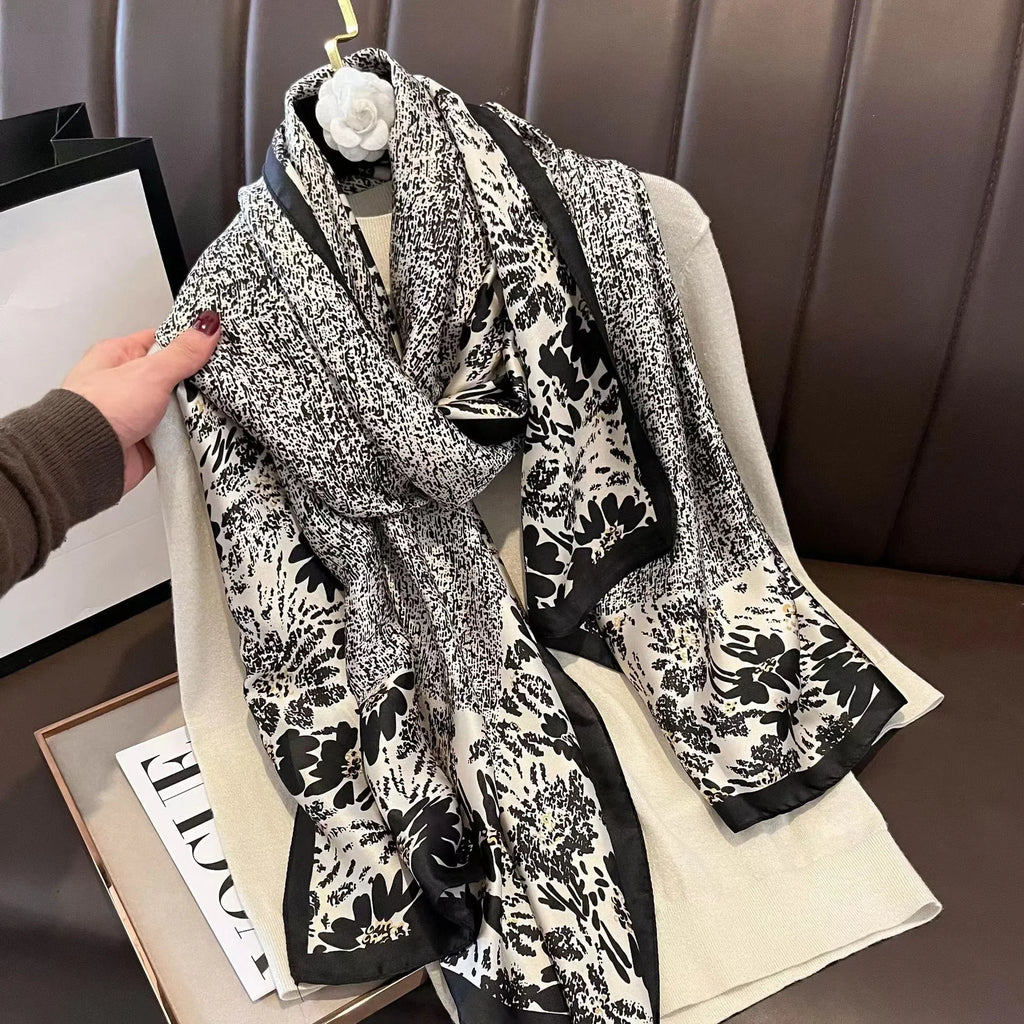 180*90cm Luxury Brand Spring Summer Autumn Women Clothing New Fashion Color matching printed silk scarf lady popular turba