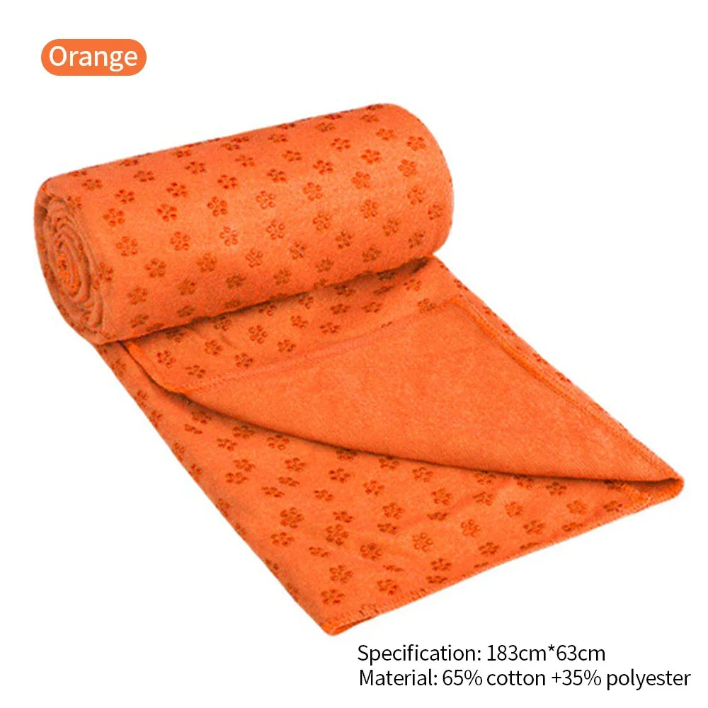 Yoga Mat Cover Towel Non-Slip Sweat Absorbent Solid Foldable Portable Pilates Exercise Sports Travel Fitness Blanket 183CM*63CM