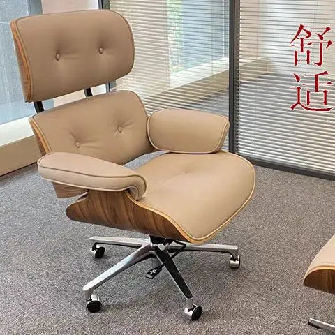 Office Chair High-Quality Simple Modern Luxury Relaxing Office Furniture Designer Leather Chair Comfortable Rotating Boss Chair