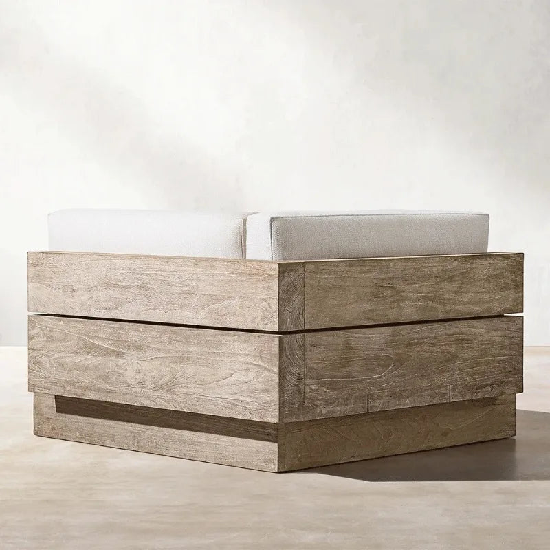 Outdoor Sofa, Creative Garden Courtyard Teak Furniture, Waterproof and Sun-proof, Outdoor Open-air Sofa Set