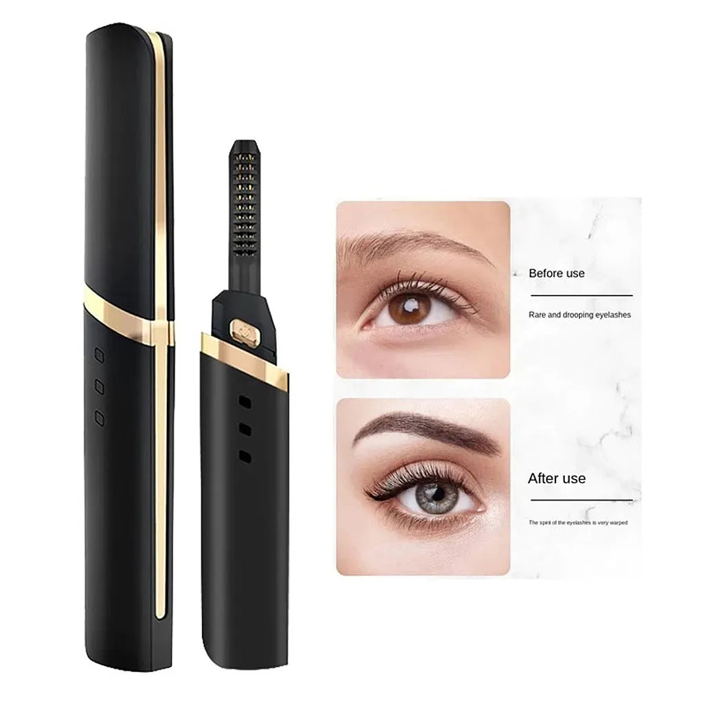 Electric Heated Eyelash Curler USB Rechargeable Eyelashes Curler 3 Mode Quick Heating Natural Eyelash Curler Long Lasting Makeup LUXLIFE BRANDS