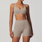 Hearuisavy 2-Piece Yoga Sets Sports Suit Women Fitness Tracksuit Running Workout Shirt Yoga Clothing Quick-Drying Gym Set Women Luxlife Brands