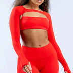 New Sports Long Sleeve Shrug Seamless Spandex Woman Fitness Elastic Breathable Shrug Sports Long Sleeve（Not Contain Bra） Luxlife Brands