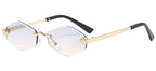 Luxury Polygon Sunglasses for Women Hipster Irregular Rimless Sunglasses Ladies Small Metal Frame Vintage Rhombus Eyewear Brown Luxlife Brands