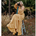 Daisy Printed Cotton Maternity Photo Shoot Gown Luxlife Brands