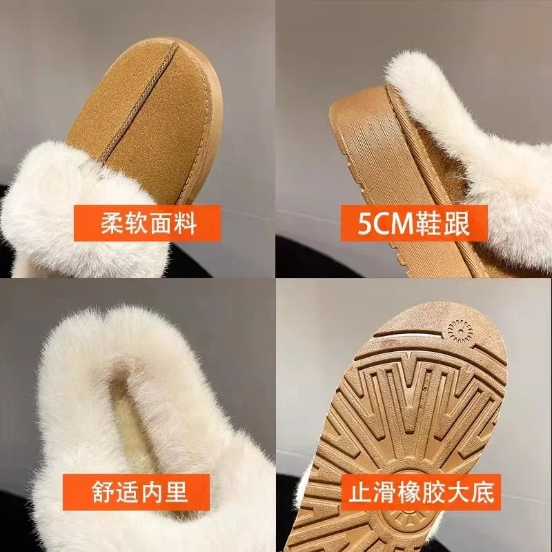 Platform Suede Fur Slippers LUXLIFE BRANDS