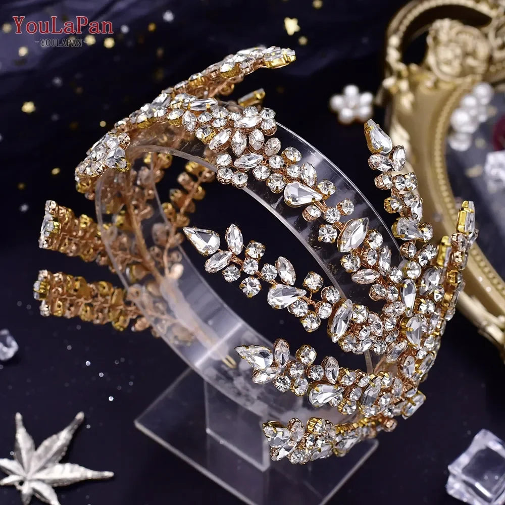 YouLaPan HP425 Bridal Headband Wedding Crowns Bride Tiara and Headdress Women Headpiece Hair Accessories Pageant Head Jewelry LUXLIFE BRANDS