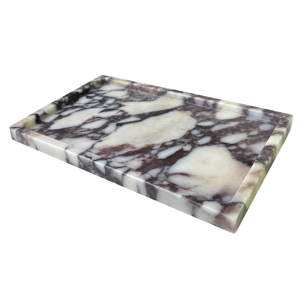 Calacatta Viola Marble Vanity Tray, 10x6in
