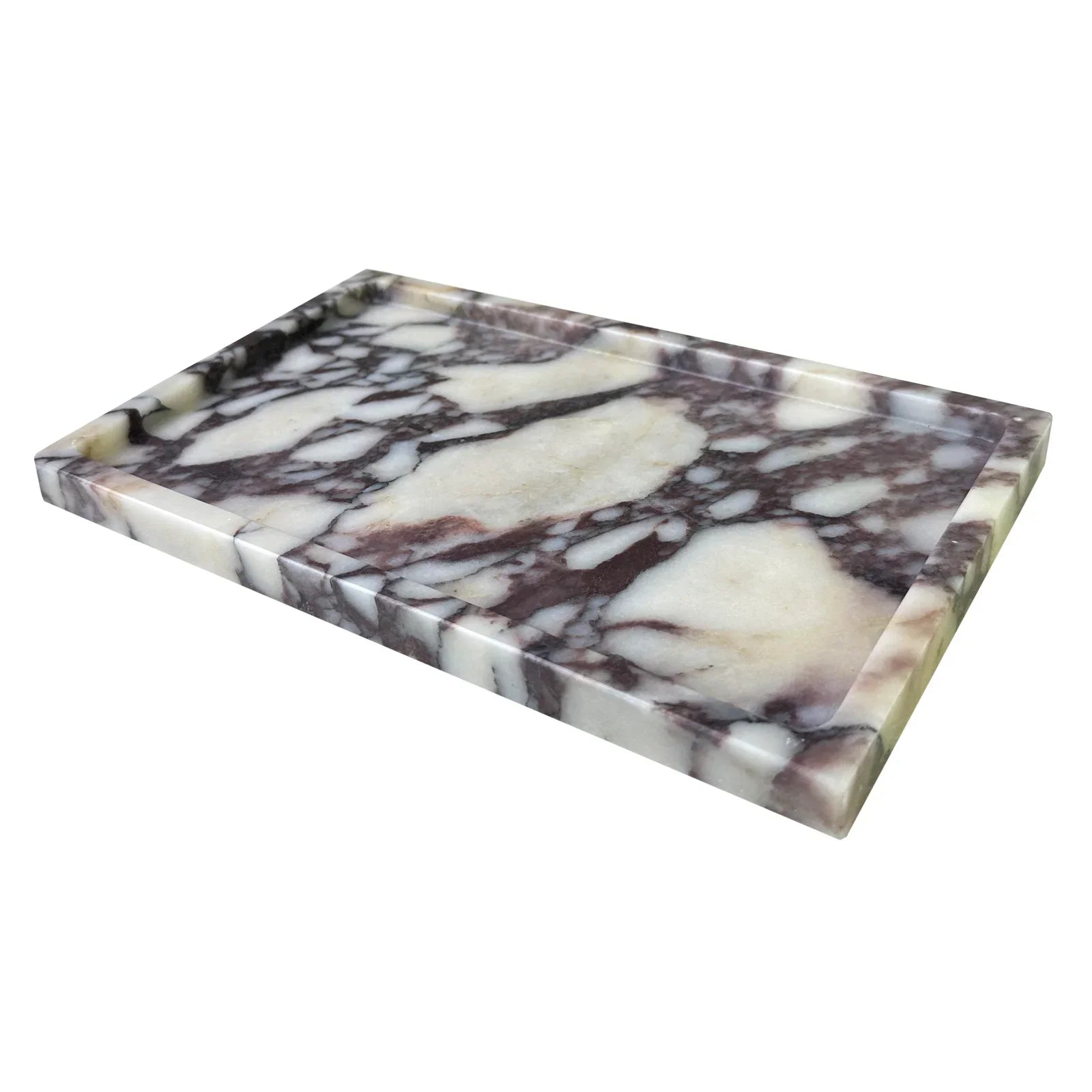 Calacatta Viola Marble Vanity Tray, 10x6in