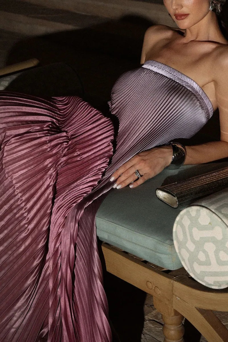 Elegant Women Folds Party Cocktail Dress Sexy Luxurious Off Shoulder Guest Host Evening Robe Celebrity Ceremoney Birthday Gown Luxlife Brands