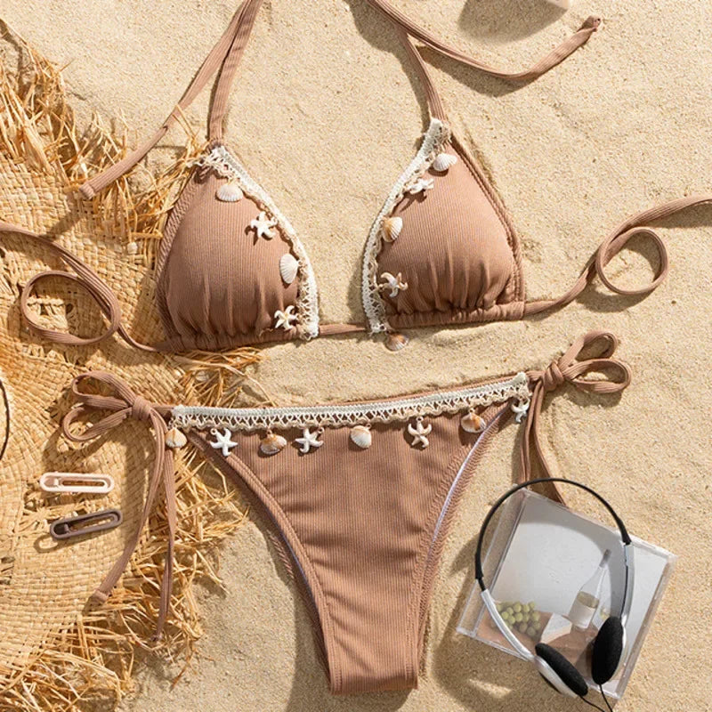 Sexy White Bikinis Women's Swimwear Female Swimsuit For Swimming Wear Bathing Suits Brazilian Bikini Set Beachwear Pool Bather Luxlife Brands