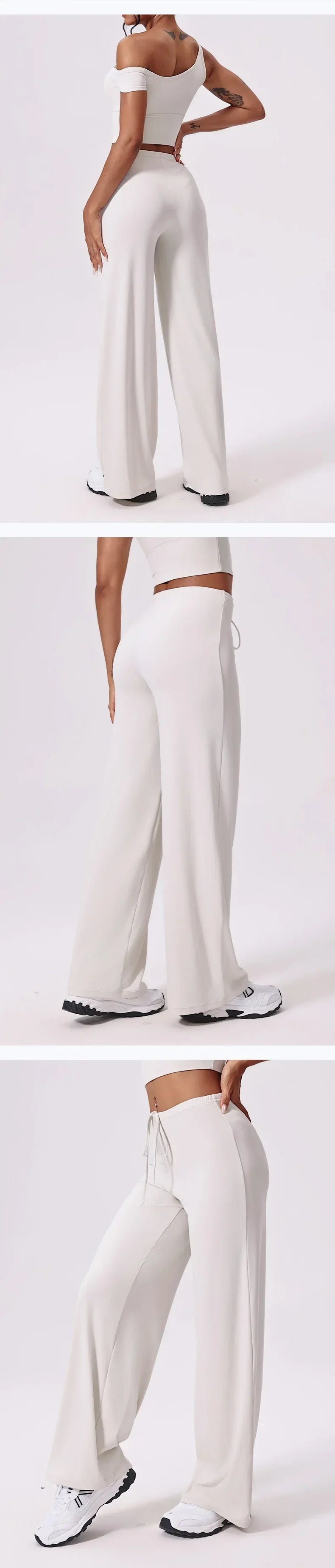 Ctenkevet-High Waist Wide-Leg Yoga Joggers for Women, Female Casual Tracksuit Bottoms, Straight Outdoor Baggy Sweatpants, Autumn