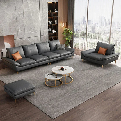 Longue Leather Relax  Living Room Minimalist Luxury Sectional Modern Adults Designer Divani Soggiorno Home Furniture