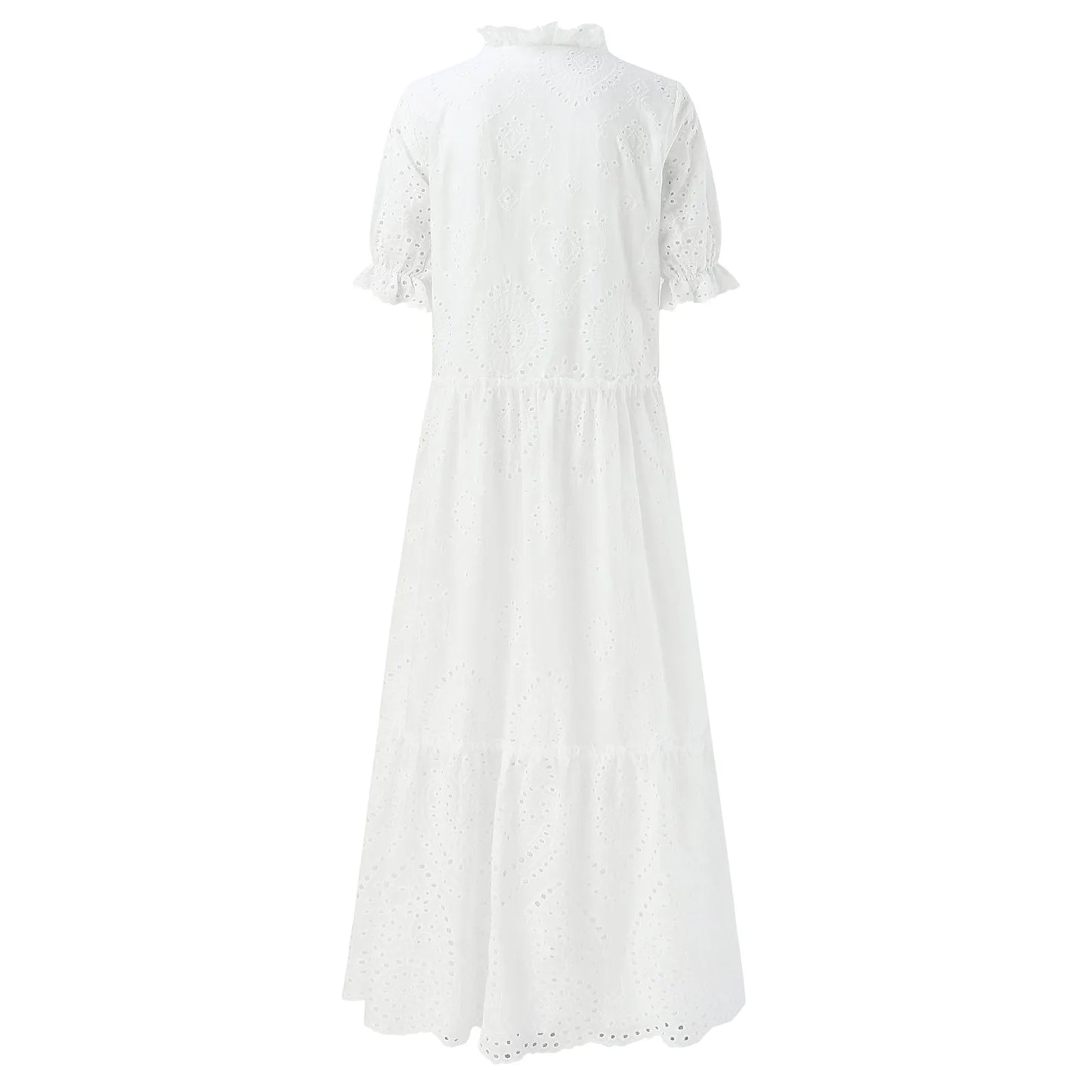 Boho White Lace Beach Dress LUXLIFE BRANDS